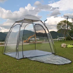 Sports Tent All Weather Clear Sport Shelter Waterproof  Windproof with Detachable Top Rain Cover Warm keep PVC Lightweight mesh