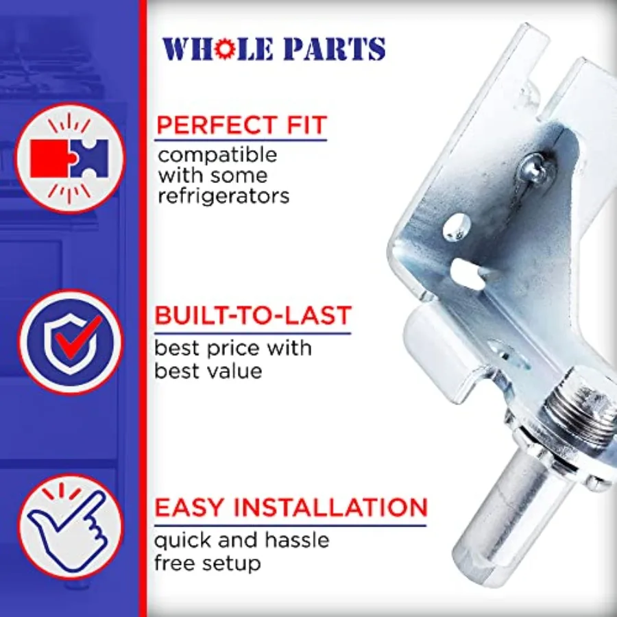 Whole Parts Refrigerator Adjustable Door Hinges Kit for Left and Right Doors #5303918455 - Replacement and Compatible w/Some Fr