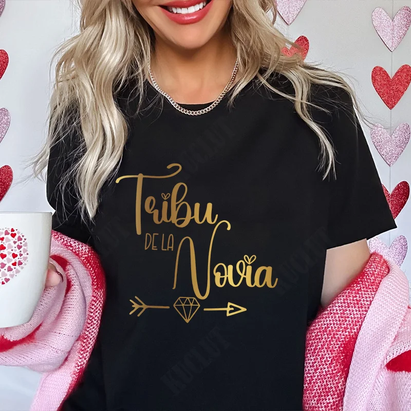 

Spanish Girls Bachelorette Hen Party Tshirt Team Bride Squad Tops Women Single Farewell T-Shirt Bridal Shower Wedding Party Tees