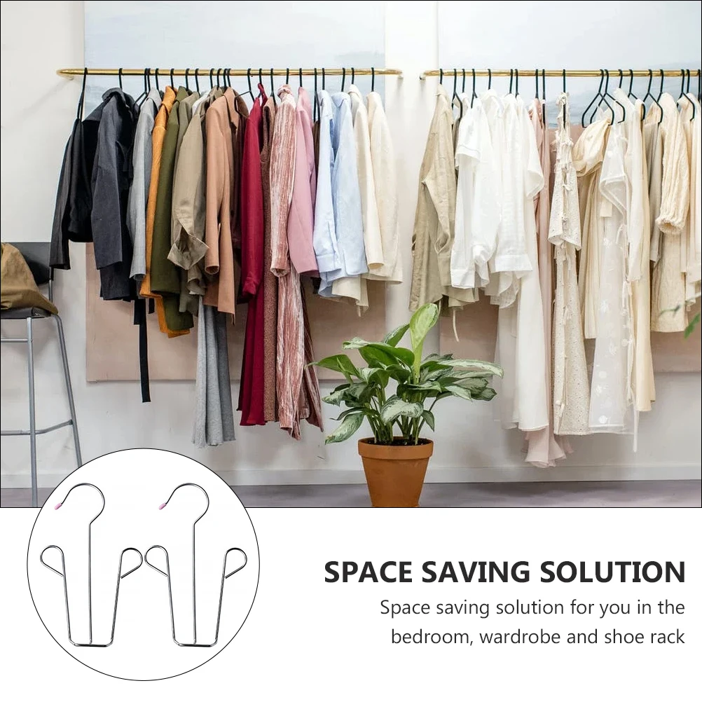 

2 Pcs Windproof Rack Shoe Racks Drying Hanging Mounts Shoes Holder Balcony Stainless Steel