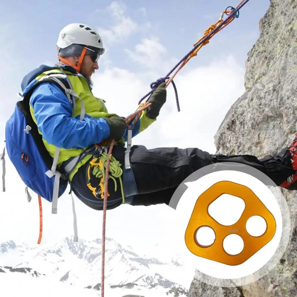 4-Hole 30KN Aluminum Alloy Force Plate Rigging Plate Mountaineering Expansion Rope Splitter Rigging Climbing Accessories view 2