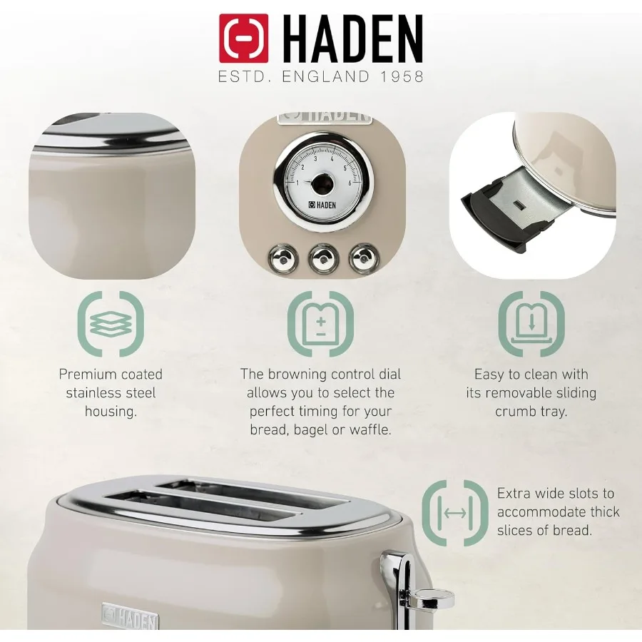 12 kopjes programmeerbaar druppelkoffiezetapparaat met geïntegreerde 2 sneden roestvrijstalen broodrooster met brede sleuf in stopverf en verchroomde afwerking voor Ho