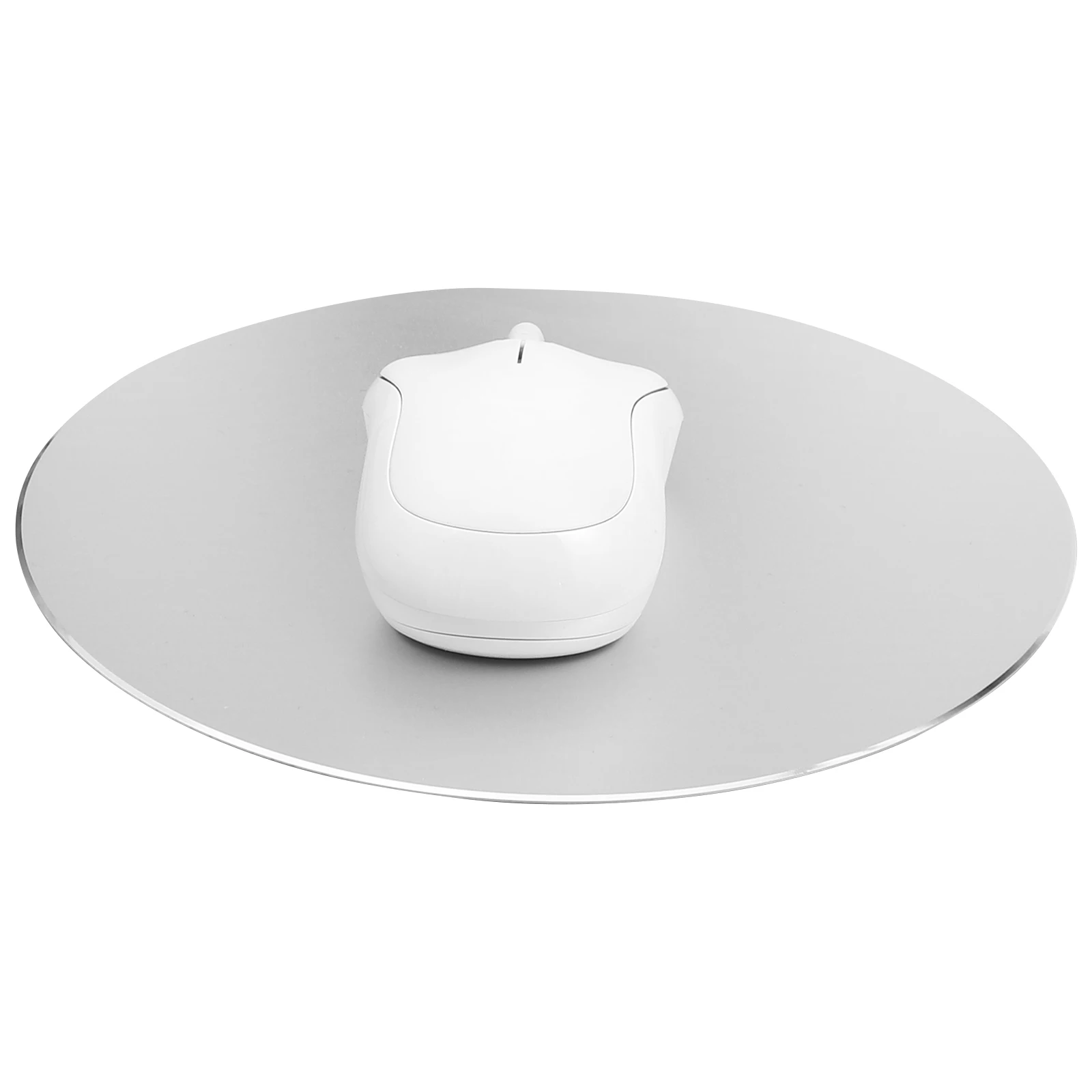 

Круглый алюминиевый коврик для мыши 20 см, гладкая металлическая поверхность, противоскользящий для настольного ноутбука, игрового компьютера, коврика для мыши, настольный аксессуар