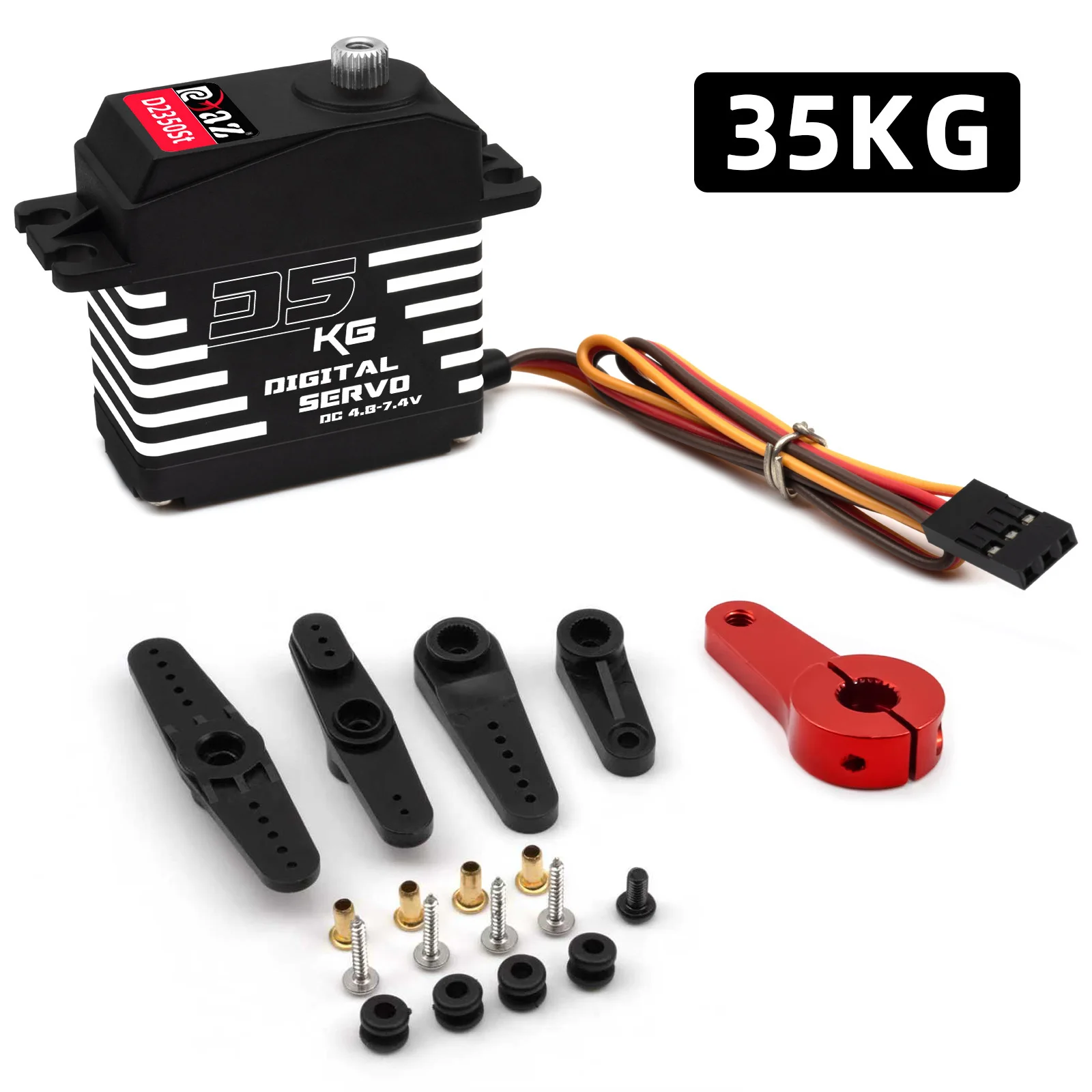 RCXAZ Servo Digitale 20KG 25KG 30KG 35KG Custodia In Metallo Impermeabile Metal Gear Servo Digitale per 1/8 1/10 RC Crawler Auto Barca FAI DA TE