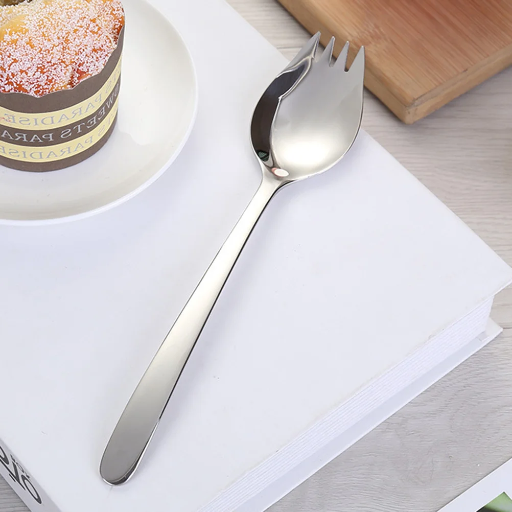 

Spoon Fork and One Silverware Scoops Ainless Steel Sporks Salad Heavy Duty Stainless Fruit