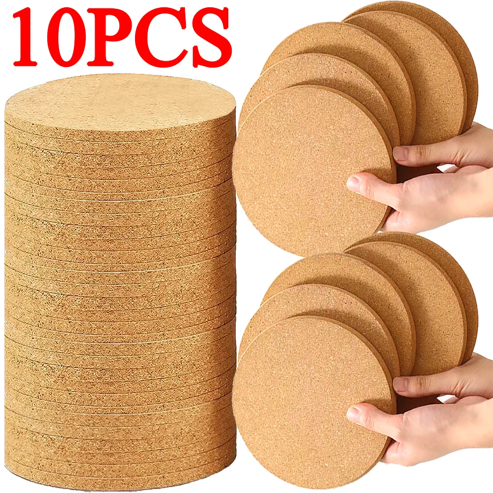 Cork Mat Heat Resistant Non-slip Round Coaster Tea Coffee Mug Drinks Holder Home Table DIY Decoration Kitchen Bar Wooden Pads