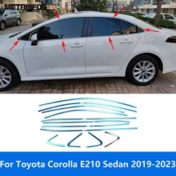 For Toyota Corolla E210 Sedan 2019-2021 2022 2023 Upper+Lower Window Sill Frame Strip Cover Trim Sticker Accessories Car Styling