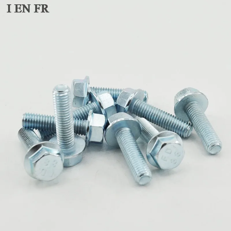 

GB5787 M5 M6 M8 M10 M12 Grade8.8 High Hardness Blue White Zinc Full/Half Thread External Hex Hexagon Flange Bolt Screws with Pad