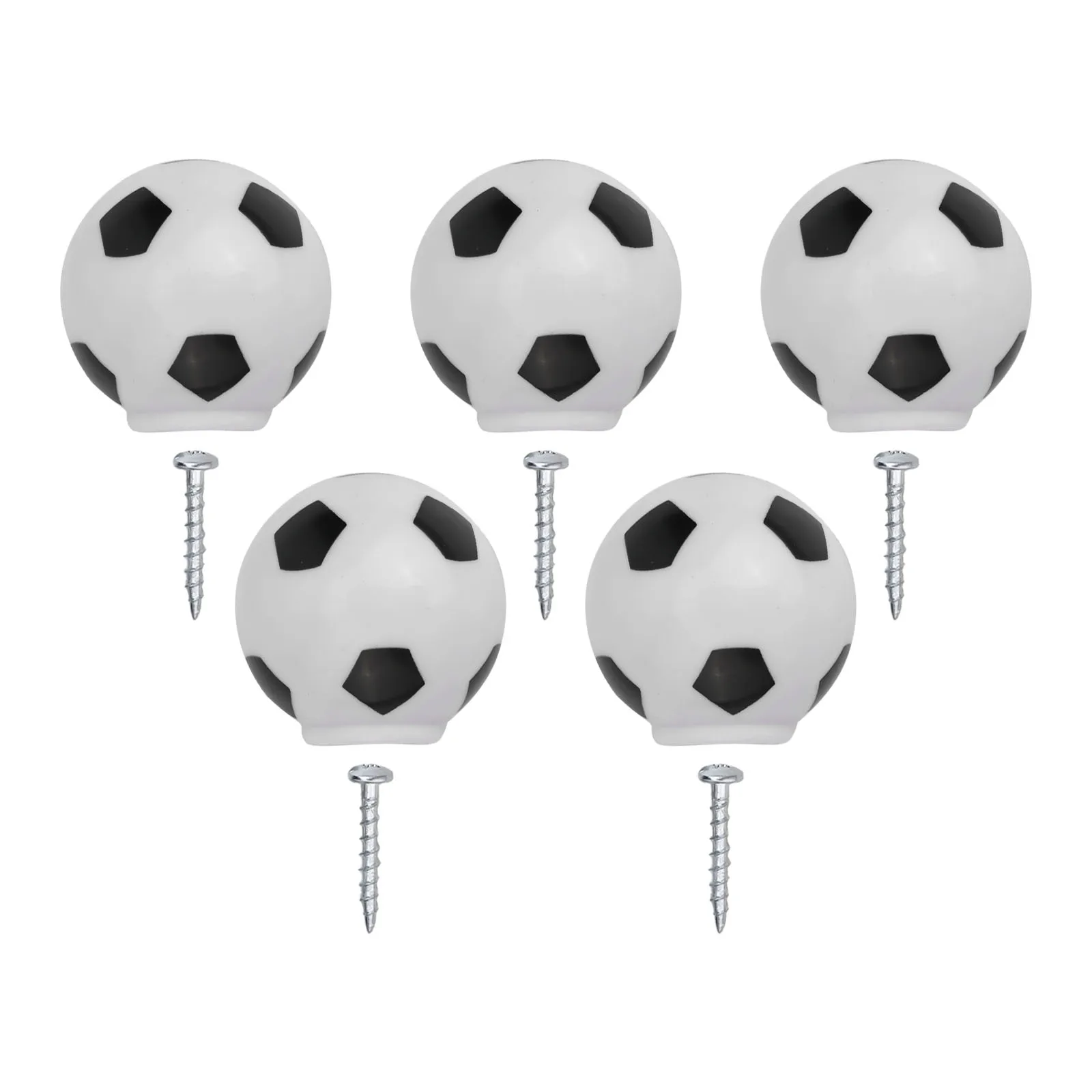 5Pcs Football Handle Abs Childrens Room Decor Knobs For Dresser Drawers Kids Cabinet Children's Room Vintage Decor Decorate