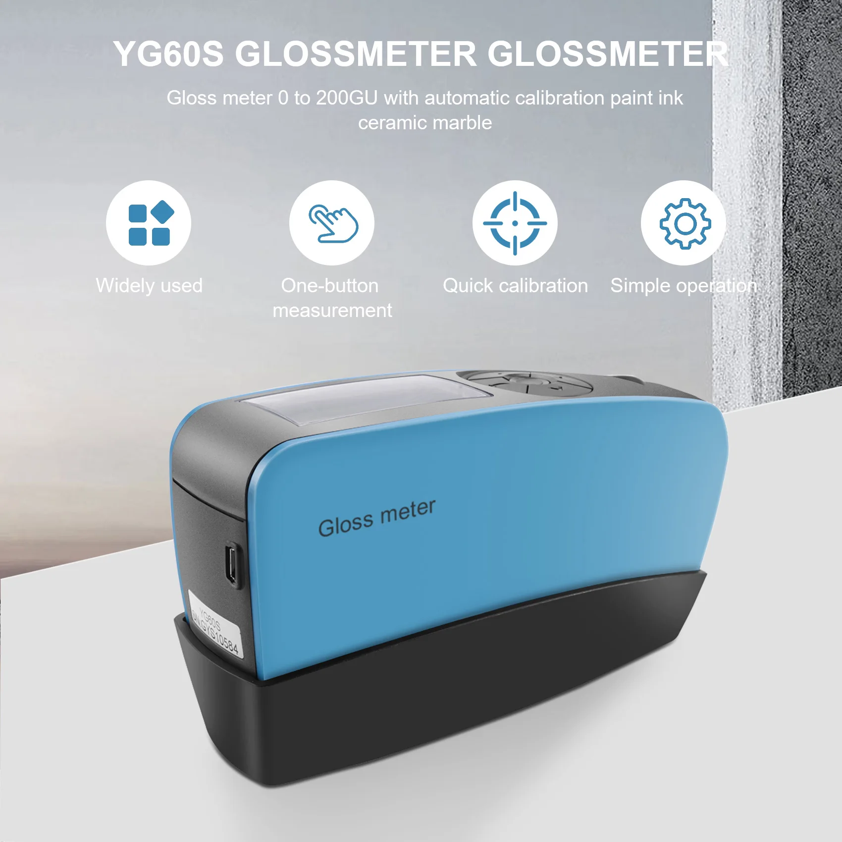 

AT51-YG60S 60 Degree Economic Gloss Meter Glossmeter 0 To 200GU With Auto-Calibration For Paints Ink Marble