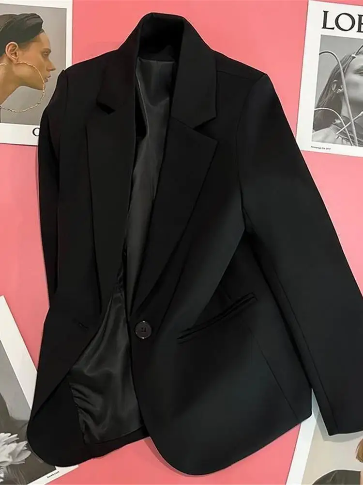 

Bla Cact Women's Suit Jaet 2024 Spring Casual High-End Feel Small Size Faion Cleanfit Long Sve Office Wear