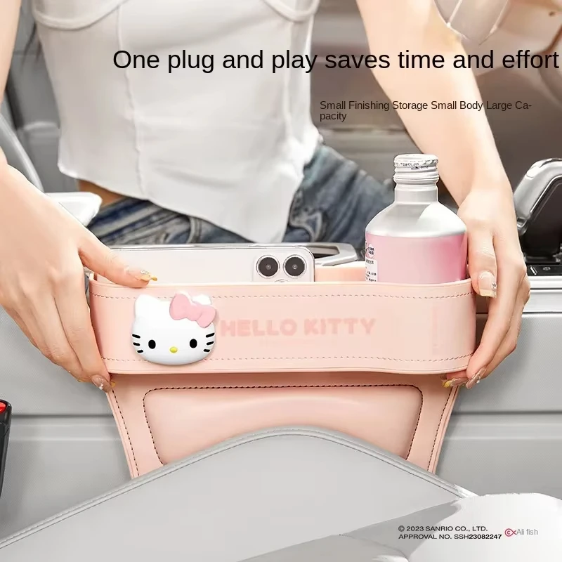 Car Seat Gap Storage Box Sanrio Genuine Hello Kitty Multifunctional Cartoon Storage Box Car Front and Passenger Storage Box Gift