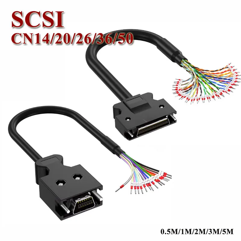 

CN14/20/26/36/50 Pin Single Head Cable wit Number Tube Industrial SCSI Servo Terminal Wire 14-50P Signal Connection Control Wire