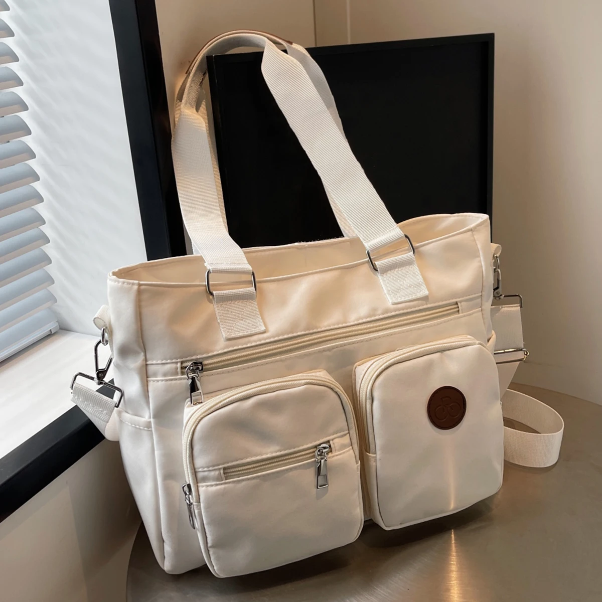 

New style trendy solid color large capacity tote bag casual fashion versatile women's shoulder messenger bag