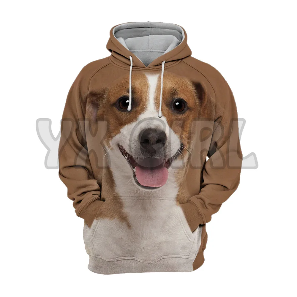 Animals Dogs Jack Russell Terrier Happy   3D Printed Hoodies  Unisex Pullovers Funny Dog Hoodie Casual Street Tracksuit