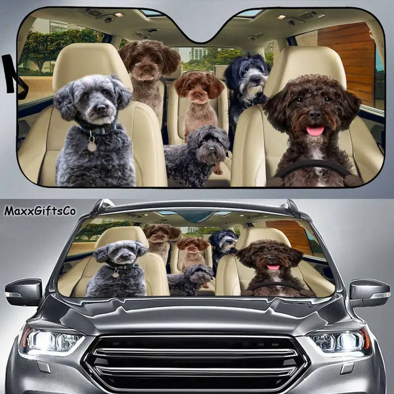 

Schnoodle Car Sun Shade, Schnoodle Windshield, Family Dogs Auto Sunshade, Dogs Car Accessories, Irish Terrier Lovers Gifts