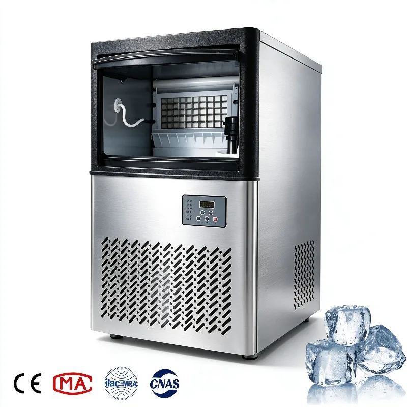 Airo Ice Cube Machine Small Stainless Steel 40kg Per Day Commercial Ice Maker Machine for Home Hotel Ice Block Making Machine