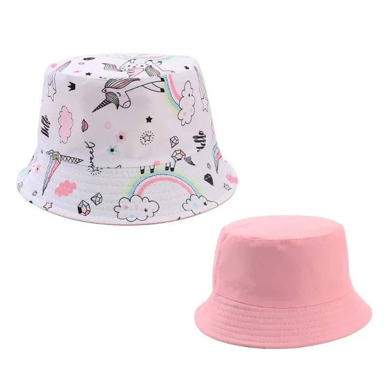 2024 Baby Bucket Hat Cute Unicorn Children Boys Girls Fisherman Cap Spring Summer Outdoor Kid Sun Hat