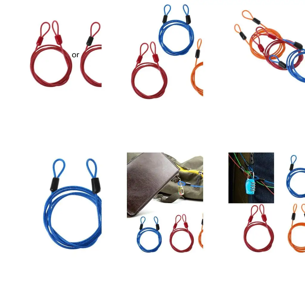 Q39E Bicycles Security Steel Cable  Steel Coated Safety Cable Motorcycle Bike Lock Rope Wire Bicycles Accessories