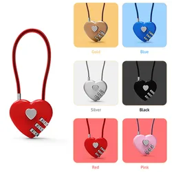 New Six Colors Love Lock Box Gift Wedding Lock Heart Love Combination Lock School Bag Backpack Pull Bar Box Concentric Lock