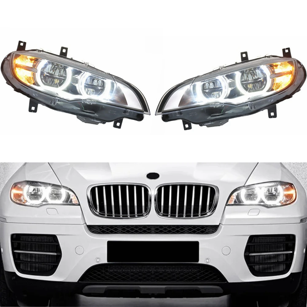 

ROLFES Car Lights For BMW X6 E71 2008-2014 Upgrade LED Dynamic Headlights DRL Angel Eye Design Projector Lens Accessories