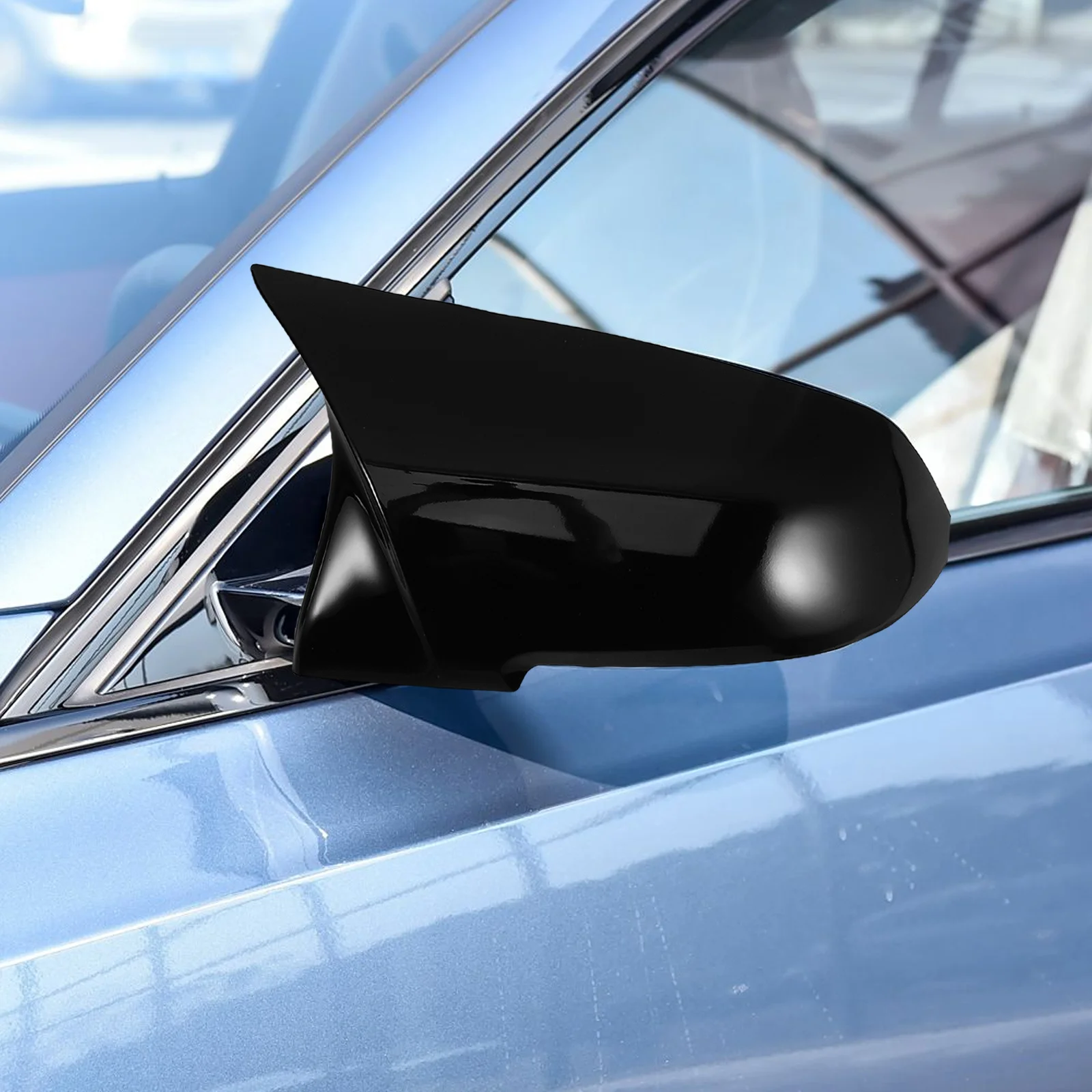 

2Pcs Rearview Mirror Cover Durable Bull Horn Style Replacement Side Mirror Caps for 3 F30 F32 M3 Models