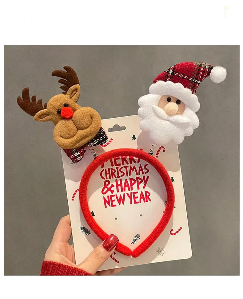 Weihnachtsclips für weibliche Hirschgeweihe, dekorative Geschenke, große Schleifen-Stirnbänder, Haar-Accessoires, Kopfbedeckungen_voghion.com