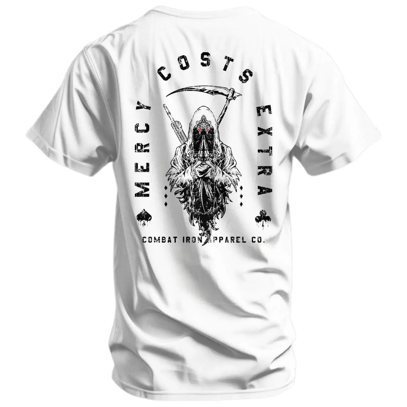 Combat Iron Men s T Shirt Mercy Costs Extra Athletic Fit Everyday vintage Washed Stylish homme graphic Breathable fashion