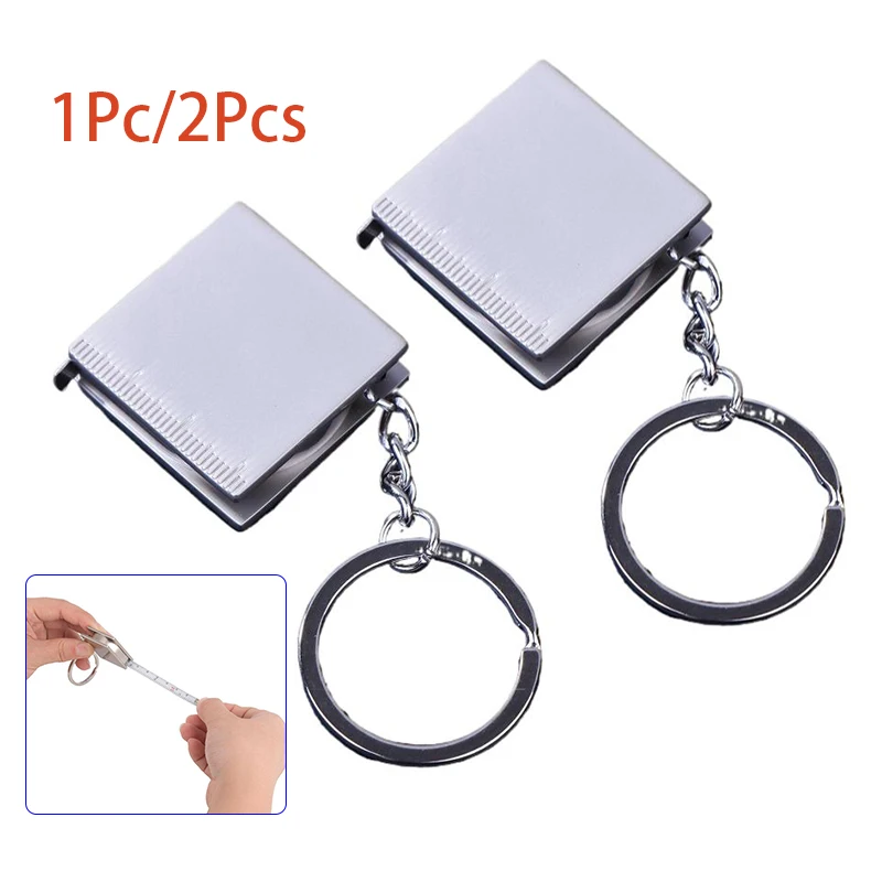 1/2PCS Key Ring Pull Ruler DIY Hand Gauging Tools Tape Measure Keychain Portable Measuring Tools Retractable Rule