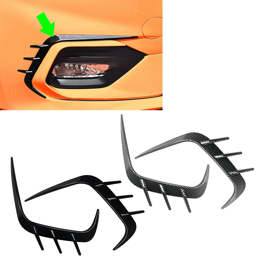 2Pcs Car Front Bumper Side Canards Splitter Trim ABS Plastic For Ford Fiesta MK8 ST 2017 2018 2019 2020