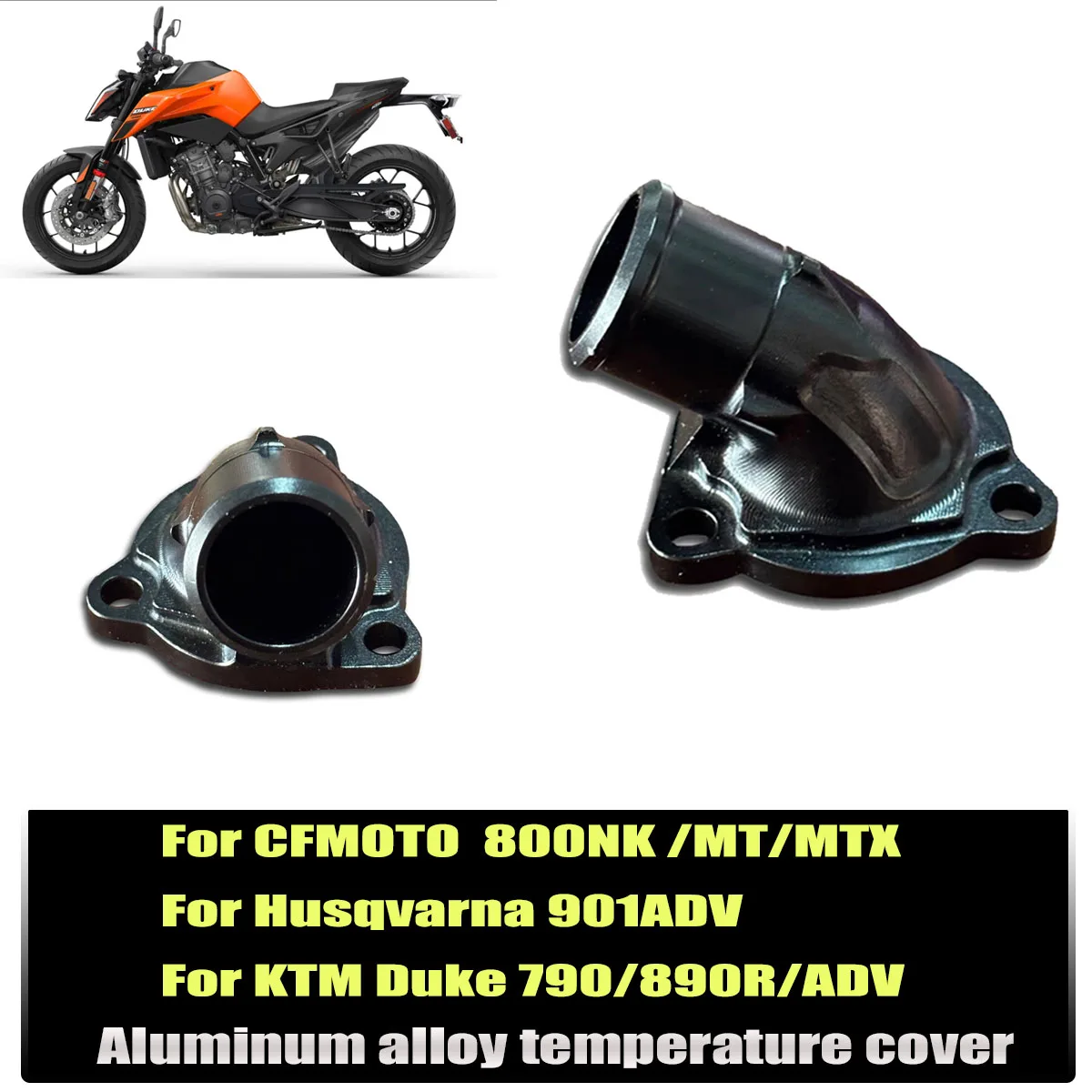 

Температурная крышка из алюминиевого сплава, интерфейс водопроводной трубы, крышка термостата, подходит для CFMOTO 800NK/MT/MT-X KTM DUKE790/890R ADV
