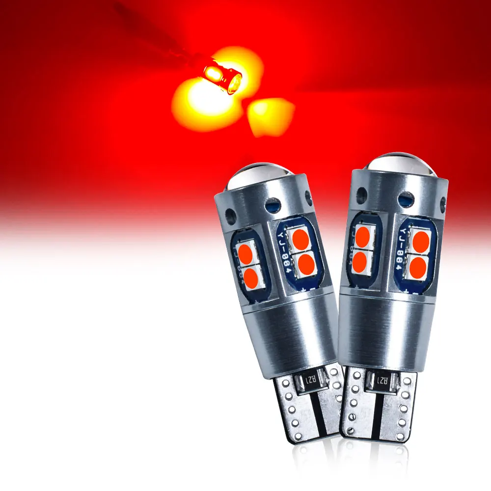 Ultra Helle W5W T10 LED-Linsen-Glühbirnen Gelb/Weiß/Blau/Rot 5 Farboptionen 12V für Auto-Blinker Bremslicht Rückfahrlicht Nebelscheinwerfer
