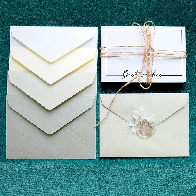 Sobre de alta calidad para pequeñas empresas, suministros de 16,2x11,4 cm, 120g, invitaciones de papel, postales, cartas, papelería de boda, 50