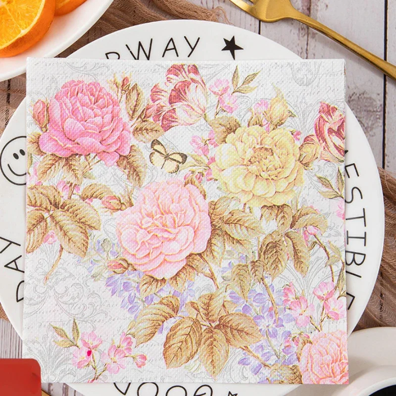 20pcs/Pac 2-Ply High-grade Colourful Printed Paper Napkin Party Home Mouth Cloth 33cm Virgin Wood Pulp Paper Placemat