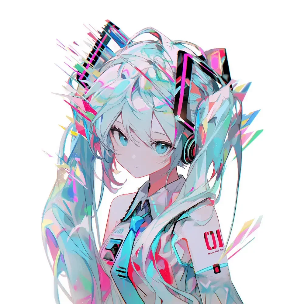 3D Hatsune Future Sticker Waterproof Can Be Attached To The Double Door Door Indoor Computer Room Bedroom Bathroom Wall