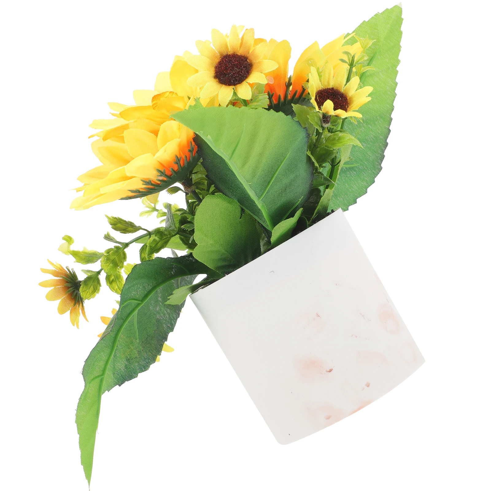 

Mini Artificial Sunflower Bonsai Potted Plant Table Ornament Realistic Simulation Fake Plant for Home Office Kitchen Decor