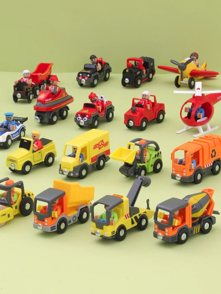 Jouets de train de voie magnétique en bois pour enfants, accessoires de voiture, extensible, lomatéritive, véhicules ferroviaires, cadeaux