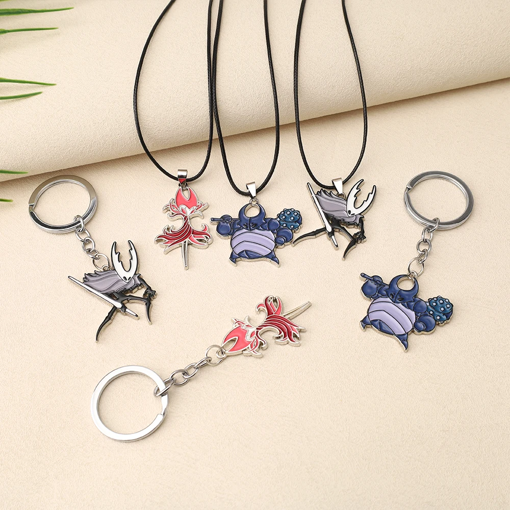 Hot Game Hollow Knight Keychain Metal Key Chains Octopus Pendant Car Bag Key Holder Cartoons Souvenirs Gift Accessories