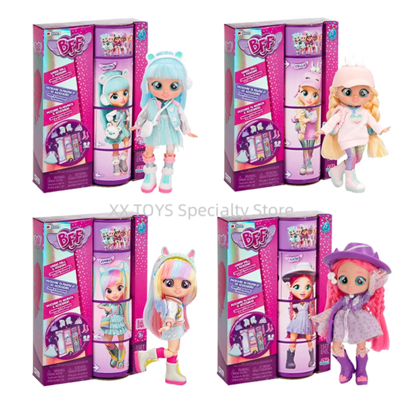 Cry Babies BFF 7.8 Inch Kristal Katie Fashion Doll with 9+ Surprises Including Outfit and Accessories Collectible Doll Girl Toys