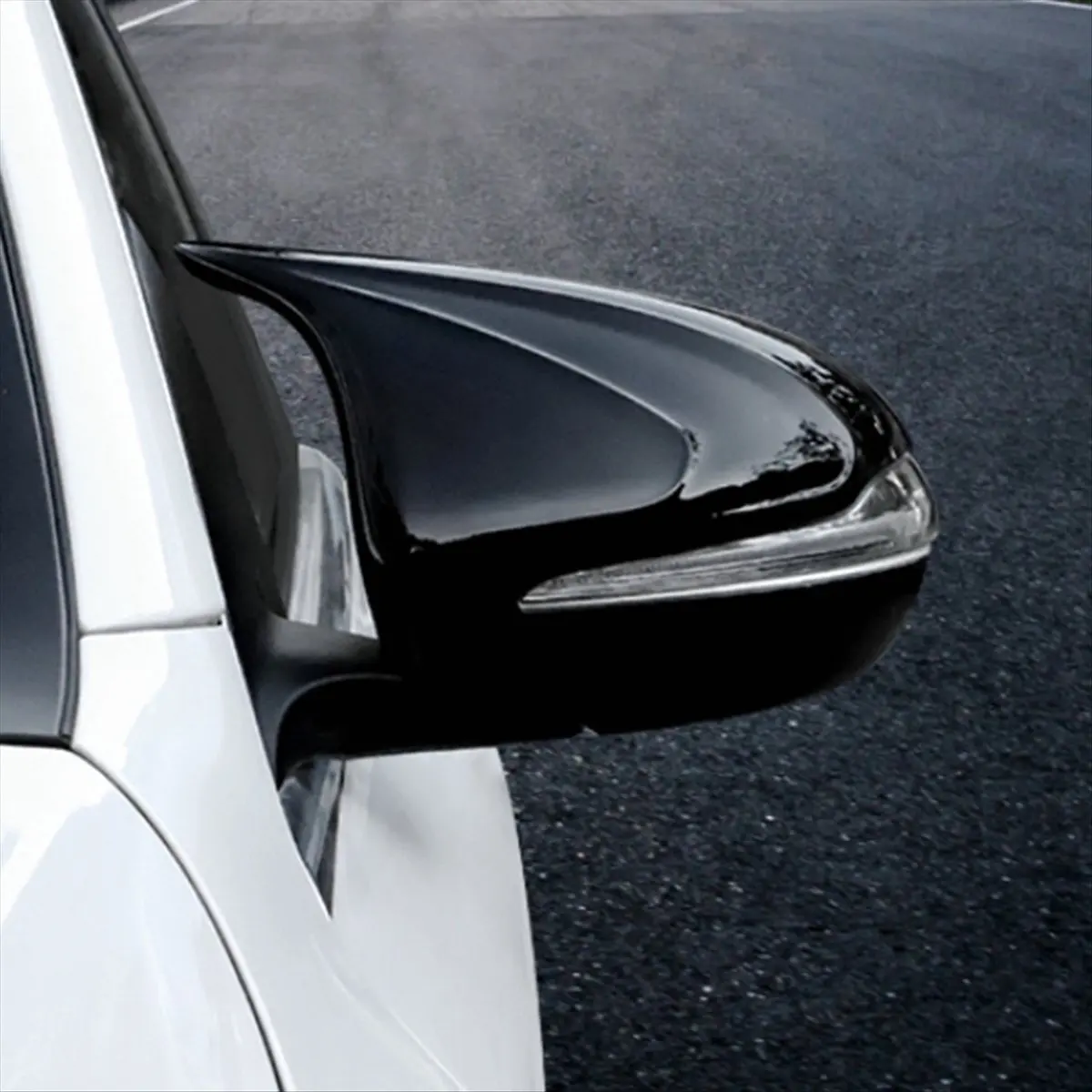 Compatible For W205 W213 W222 Gloss Black Horned Style Side Rear View Mirror Cover Trim A0998110122 A0998110222