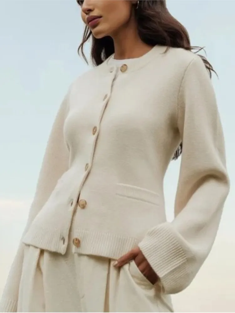 New Women's Clothing Solid Color Sweater Coat Knitted Cardigan All-match Loose Simple Style Comfortable Cardigans Temperament