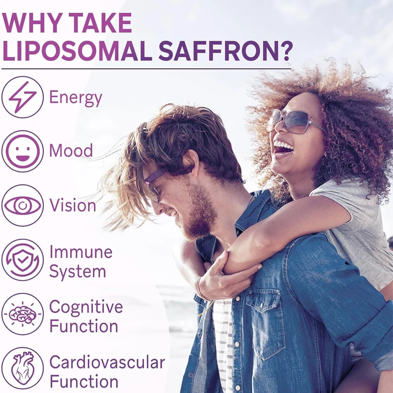 อาหารเสริม liposomal Saffron 88.5มก. สำหรับอารมณ์, พลังงาน, วิสัยทัศน์และโฟกัส-60แคปซูลมังสวิรัติ