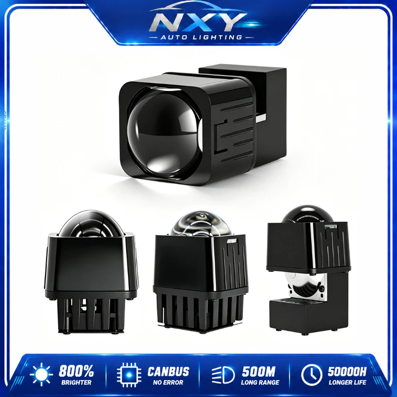 NXY 1.5Inch Bi LED Matrix Projector Module Car Headlight Hi Lo Beam Laser Super Bright Compact Size Universal Retrofit Auto Lamp