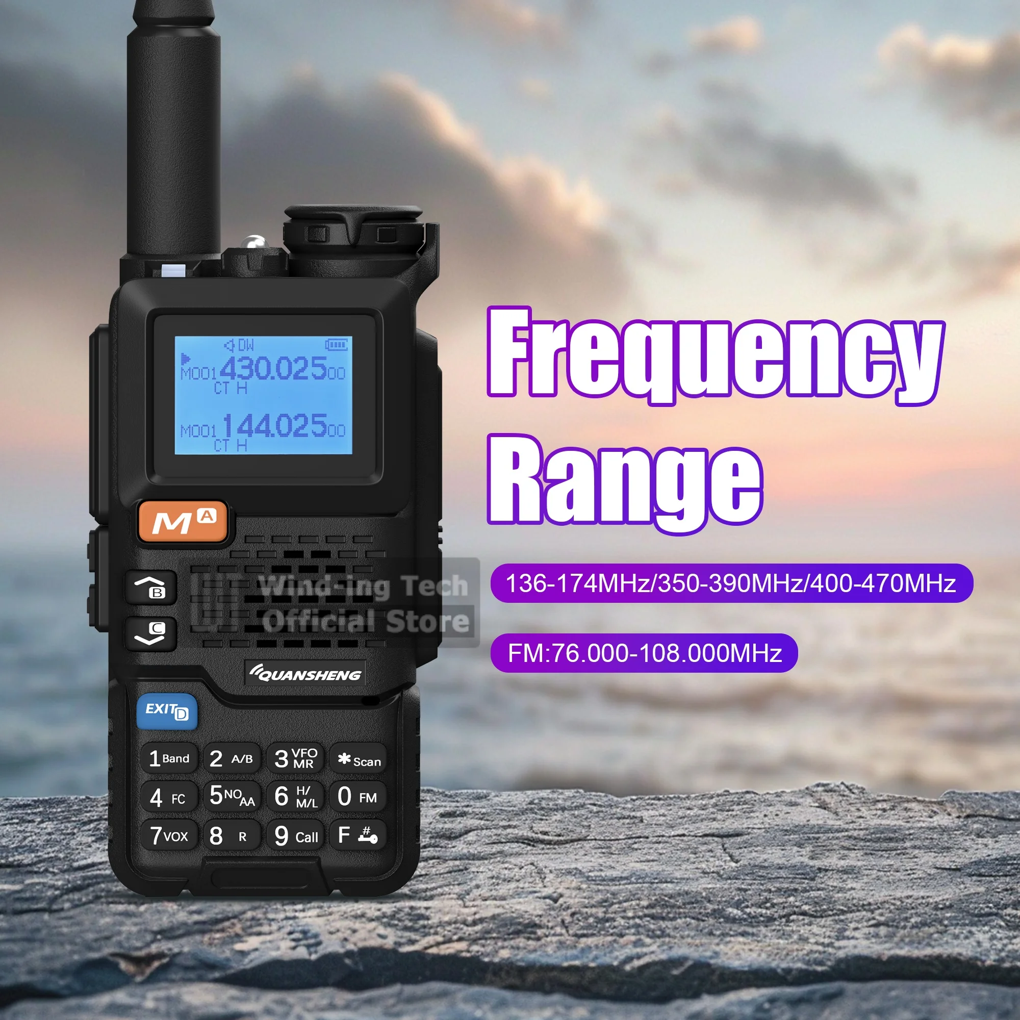 Quansheng UV 5R Plus UHF VHF Walkie Talkie 8W Type-C Two Way Radio Ham Wireless Set Long Range Scrambler NOAA FM Am Police Band