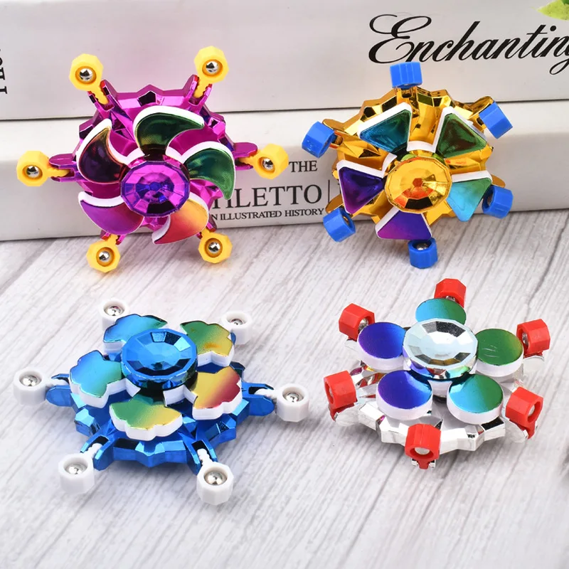 New Creative Dazzling Color Fingertip Gyro Toy Models Children's Stress Relief Toys Spinning Fingertip Gyro Gadgets Kids Gifts