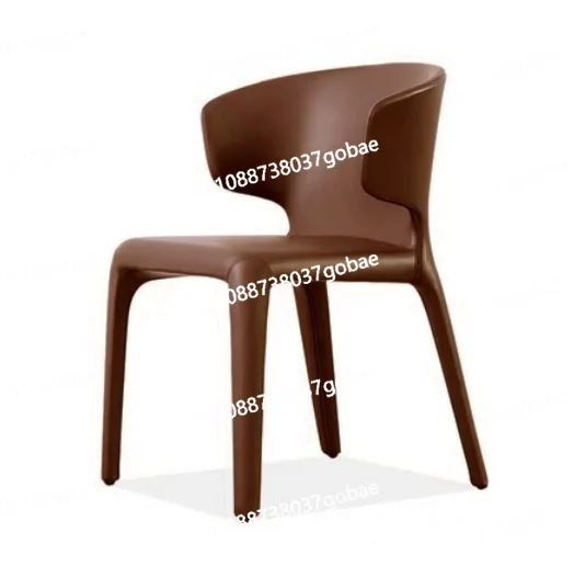 Nordic Minimalism Leather Dining Chair Modern Simple Home Italian Design Makeup Negotiation Leisure Chair