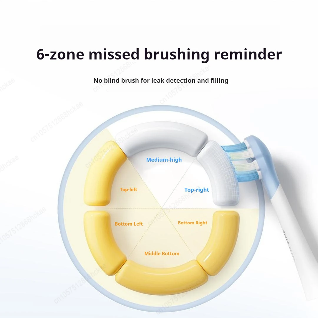 Xiaomi Children Electric Toothbrush Pro IPX8 Waterproof Partition Sonic Toothbrush Triple Reminder Soft Rubber Protective Ring