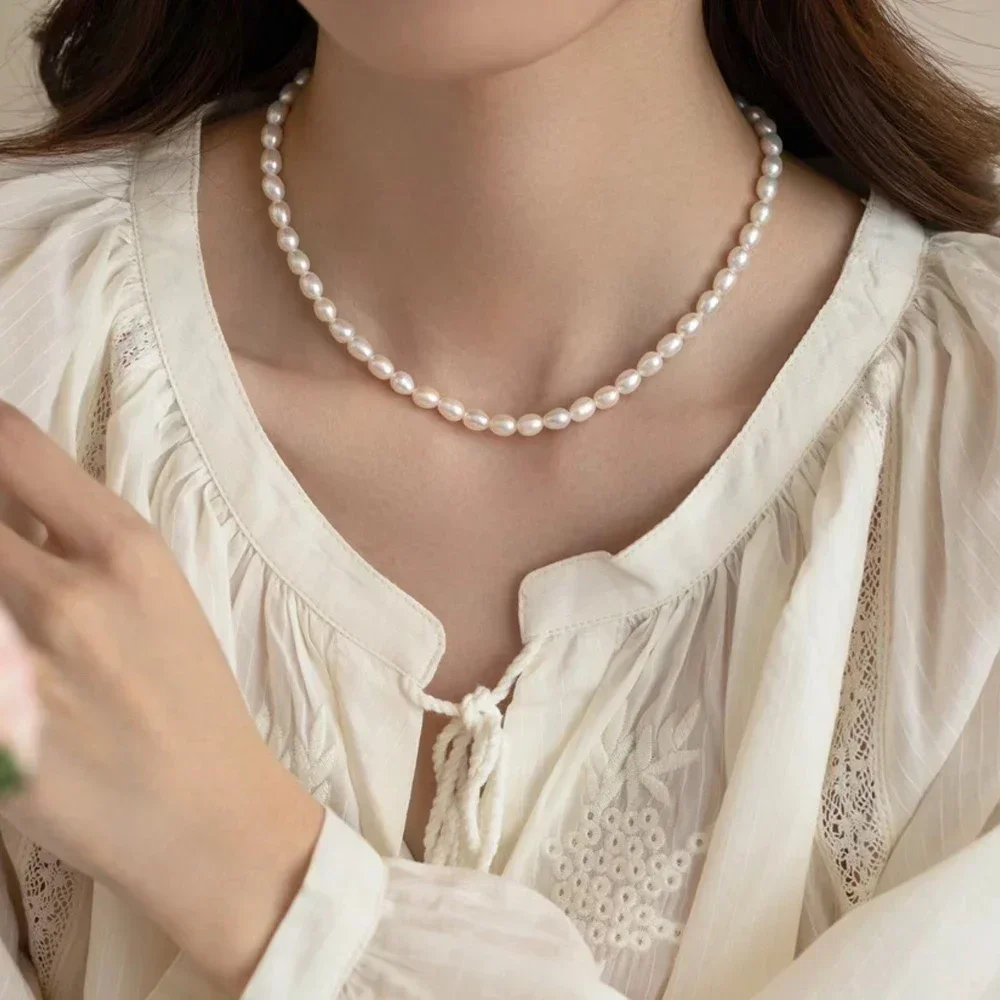 Wholesale AAA 5-6mm White Rice Form Freshwater Pearl Spacer Beads Bulk Loose Pearls For DIY Female Necklace Jewelry Accessories