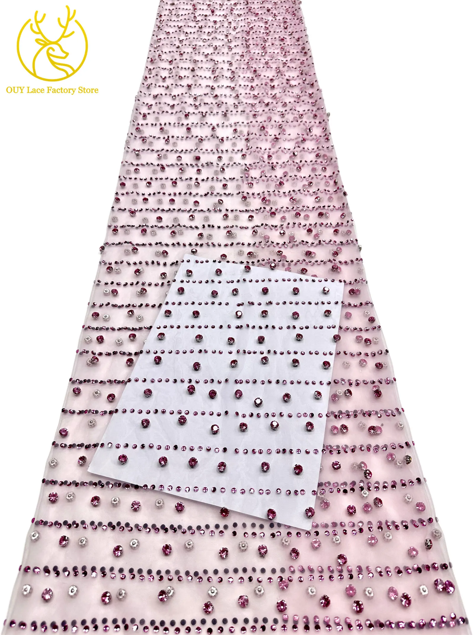 Grüner Neuer Stil Österreichischer Diamant-Tüll-Netzstoff 5 Yards Afrikanischer Spitzenstoff Bunter Strass-Netzstoff für Hochzeitskleider – Detail 19