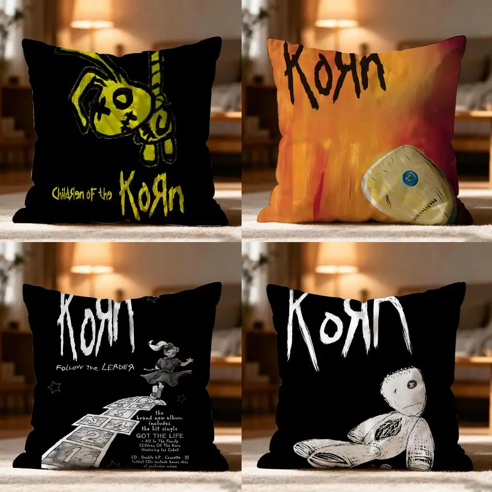 Korn Cushion Cover Cushion Cover Soft Washable Pillow Case Multi-Scene For Couch Bed Travel Office Use